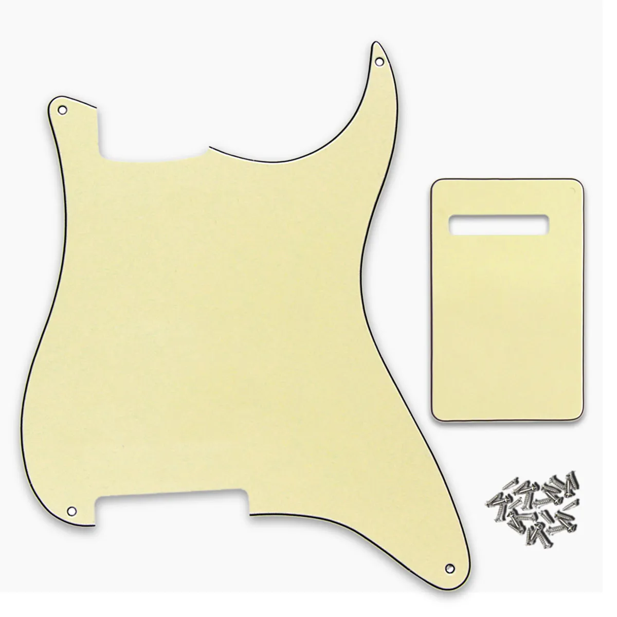 crème personnalisée 3 plis guitare Pickguard matériau vierge plaque à gratter 4 trous avec vis de plaque arrière