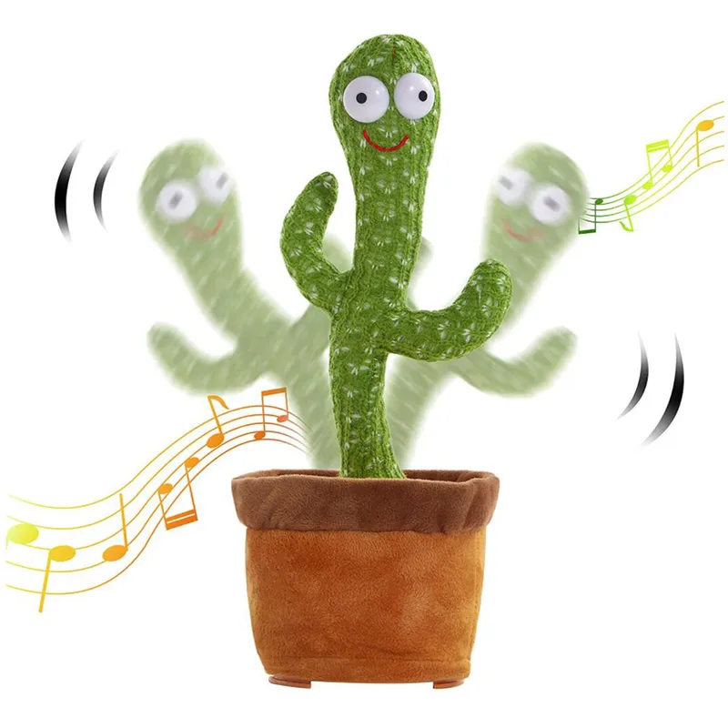 Animali di peluche ripieni Giocattolo parlante adorabile Bambola di cactus danzante Parla parla Registra suono Ripeti Kawaii Bambini Educazione bambini Regalo 220919