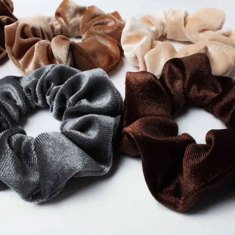 6 sztuk Velvet Scrunchies Hurtownie Elastyczne Zespoły Do Włosów Dla Kobiet Solidne Kolor Dziewczyny Ponytail Uchwyt Na Włosy Krawaty Akcesoria do włosów AA220323