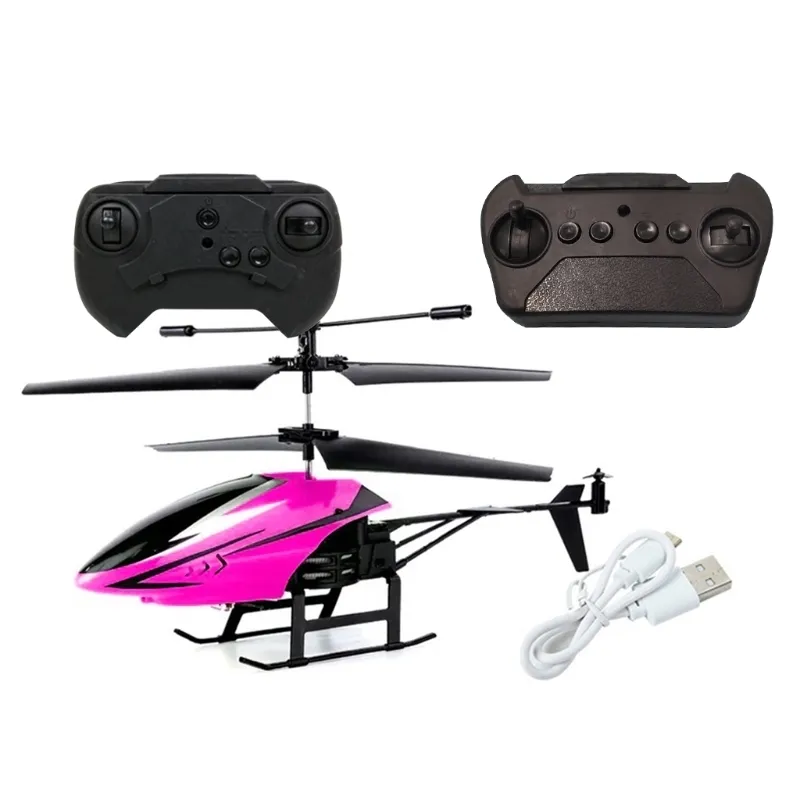 L85E 2-kanaals mini USB RC Helicopter Afstandsbediening Vliegtuig Drone Model met Licht 220321