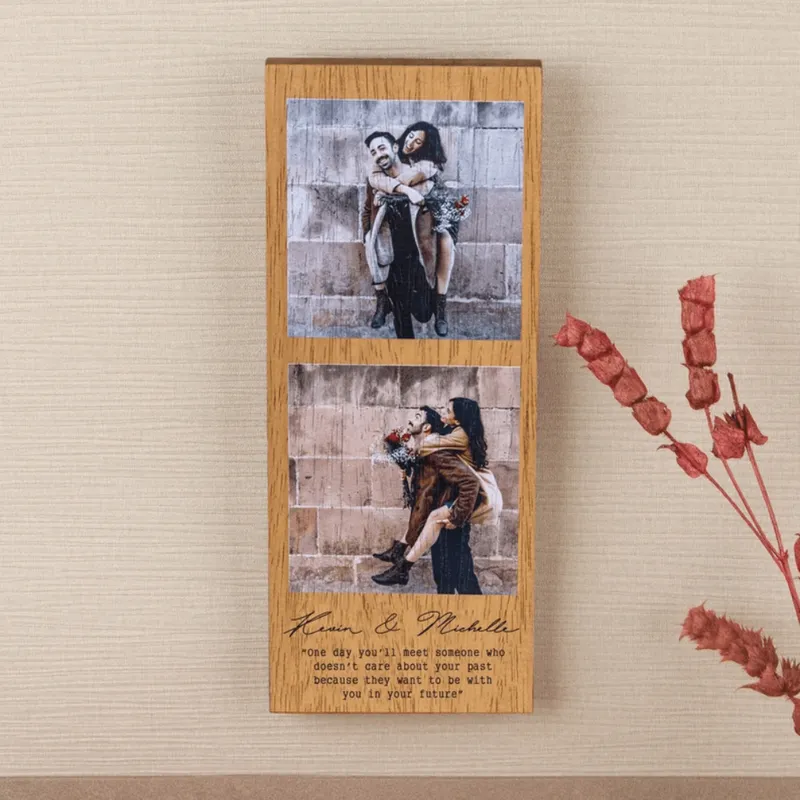 Custom Frames Vintage Wooden Po Frames Home Decor Personalized Printed Pos Couple Wedding Anniversary Romantic Gifts 220623