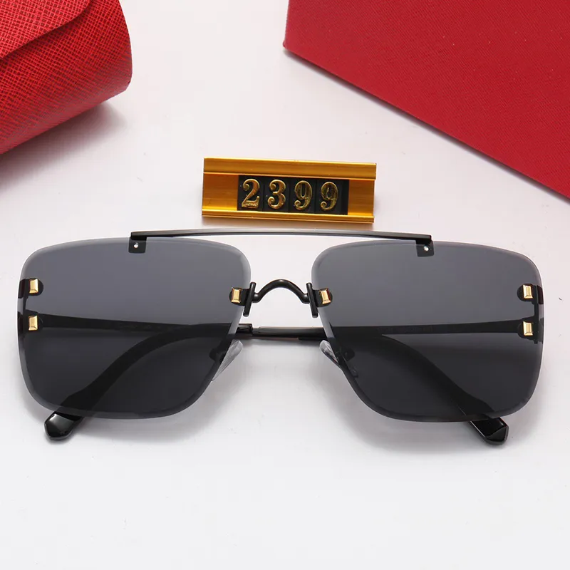 Semi-randloze designer zonnebril voor heren Hardware Series Zonnebril Metaal Rijden UV400 Rechthoekig frame Acetaat Zonnebril Vorm 216L