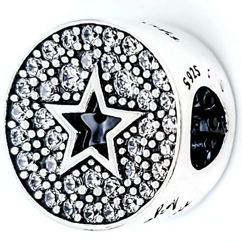 Pavé Star Congratulations Charms für Armbänder DIY Schmuckherstellungssets Lose Perlen 925 Sterling Silber Find Your Light 790793C01