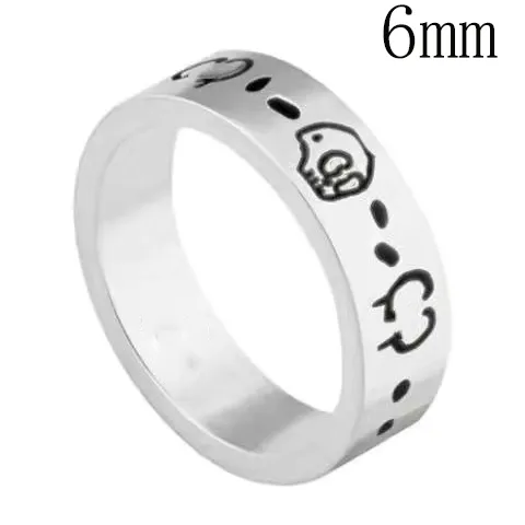 Fashion Ring 925 Silverringar för kvinnor Bröllopsringar Män Designer Trendiga smyckesbredd 4mm 6mm Charm Accessory1980741