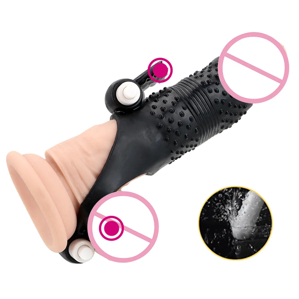 Olo cock mouw penis trillende ring g spot stimulator vibrator lul vergroting extender riem op ejaculatie vertraging sexy speelgoed