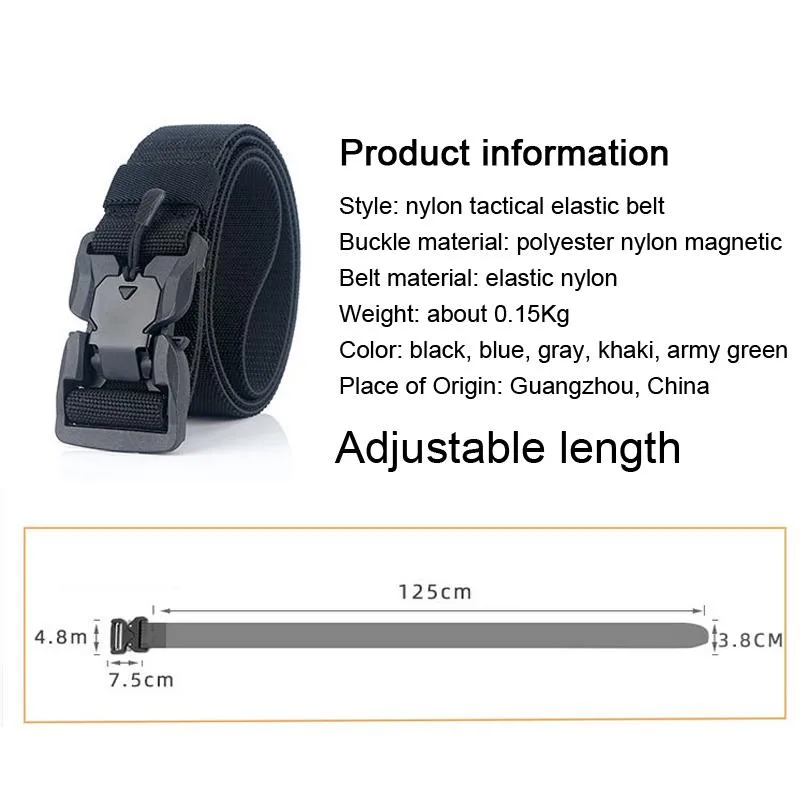 Belts Official Genuine Tactical Belt Quick Release Magnetic Buckle Military Soft Real Nylon Sports Accessories309I