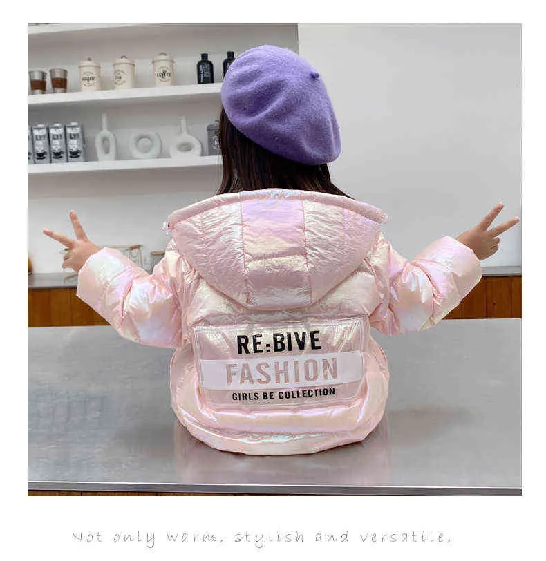 Winter Warm Keep Colorful Boys Girls Jacket Thick Hooded Down Outerwear For Kids Children Waterproof And Anti-Stain Heavy Coats J220718