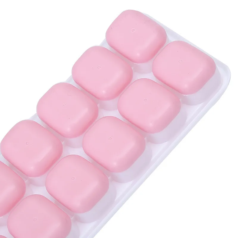 Square Silicone 14-cell Ice Cube Mold With Lid Soft Bottom Cream Making Trays Reusable DIY 220509