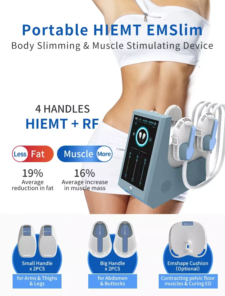 Portatile HIEMT Emslim Macchina Dimagrante Stimolatore Muscolare Elettrico ABS Body Building Dispositivo Massaggio Anti Celulite