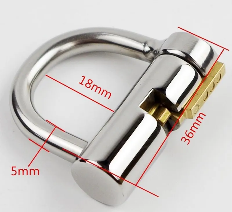 Aço inoxidável 5mm PA Glande Glans Piercing Male Castity Device Sexy Toys for Men Penis Restrant Lock.