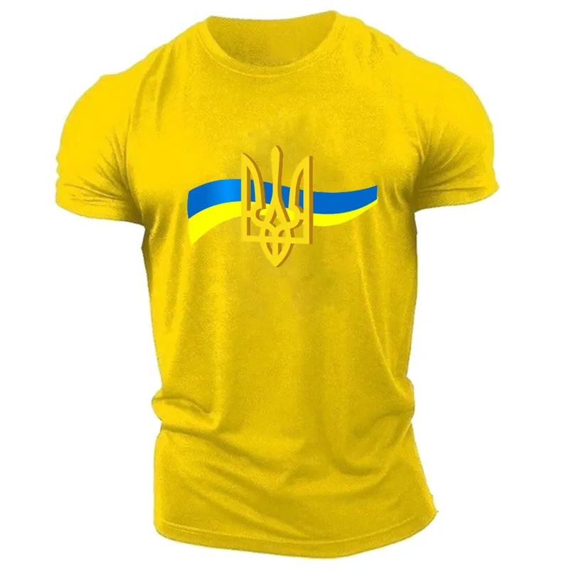 축구 유니폼 T 셔츠 우크라이나 셔츠 대형 티셔츠 남자 남자의 남자 옷 탑 남자의 의류 레저 거리 220712