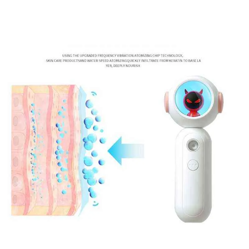Portátil Mini umidificador de umidificador Nano Spray Spray Skin Hidratante 20ml Névoa USB Face Facial Body Nebulize Handy 220507