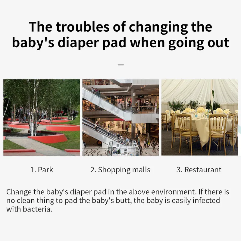 Baby Handbag Diaper Changing Pad born Foldable Waterproof Diaper Cover Changing Bag Mat Durable Infant Oxford Diaper Sheet 220726