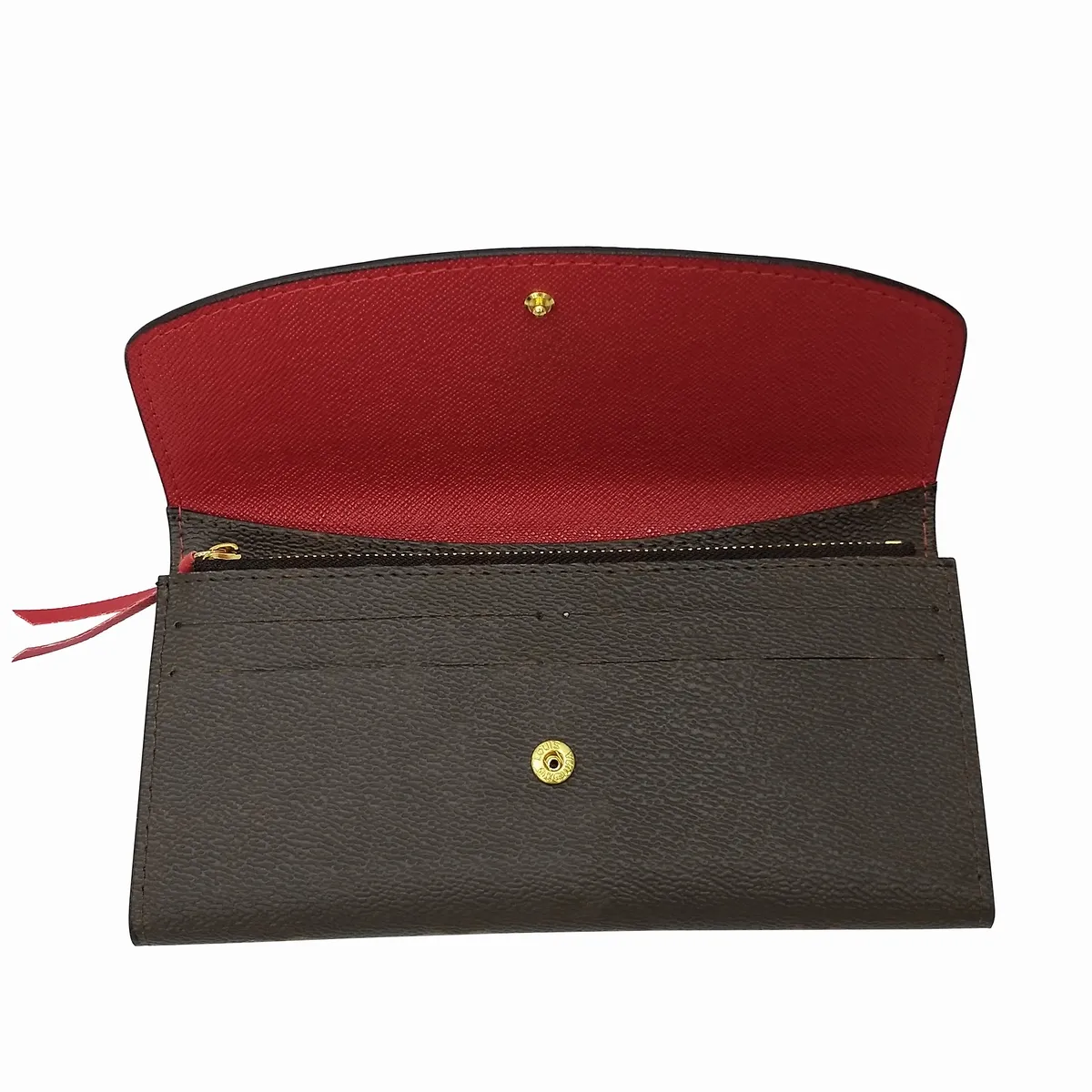 Kvinnor Clutch plånbok äkta läder plånbok singel blixtlås plånböcker dam damer lång klassisk handväska med orange låda kort196m