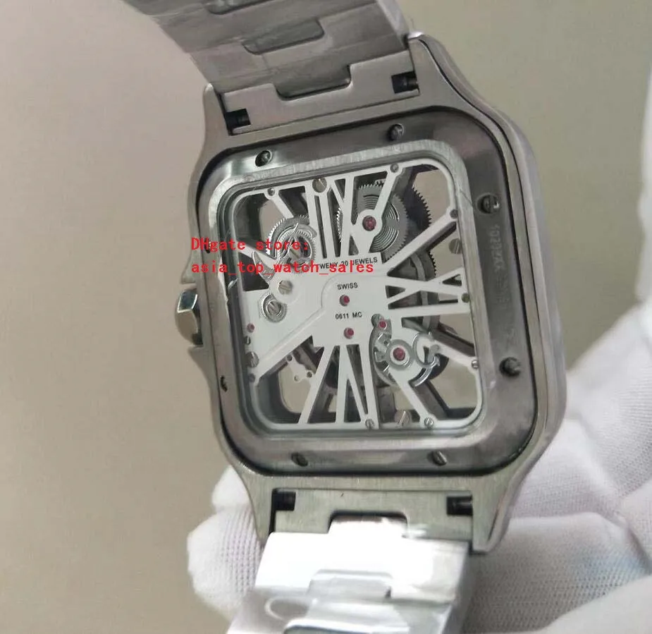 Super 2 styles latest version WHSA0012 men Wristwatches 39mm Japanese Quartz Skeleton Movement Two tones Behind transparent High Q270p