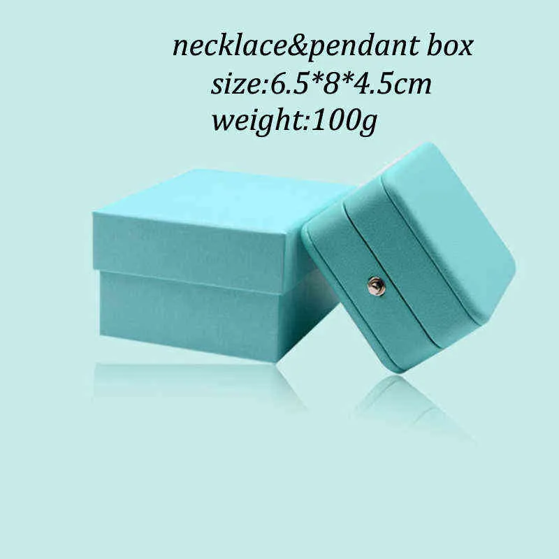 Luxe romantische blauwe lederen sieraden geschenkdoos ringdoos kettingdoos ringverpakking opbergring organisator voor bruiloftsvoorstel H2204164280