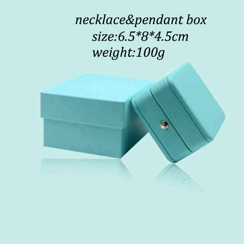 Luxuriöse romantische blaue Leder-Schmuck-Geschenkbox, Ring-Box, Halsketten-Box, Ring-Verpackung, Aufbewahrung, Ring-Organizer für Hochzeit, Vorschlag H2205013656