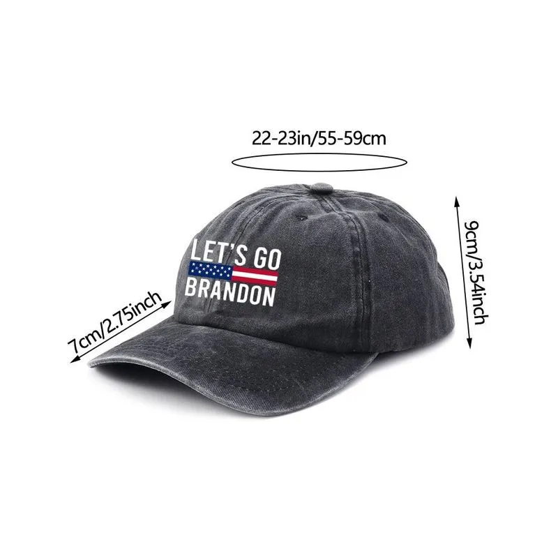 Laten we gaan Brandon FJB Dad Hat Baseball Cap voor mannen grappige gewassen denim verstelbare hoeden modieus temperamentvol onderscheidende 220513