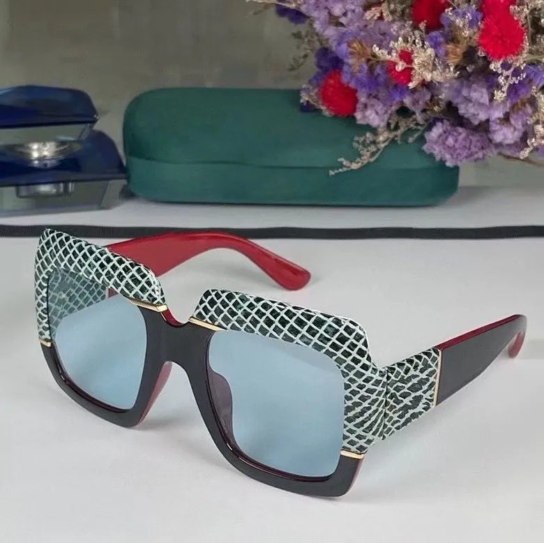 2022 dames heren hoogwaardige mode zonnebril zwart rood geruit patroon plankframe grote vierkante bril verkrijgbaar met box274S