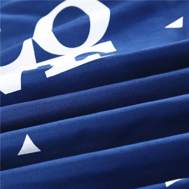 Bonenjoy Blue Color Slead Size Seled для Queen S Letter Printed с наволочкой 220514