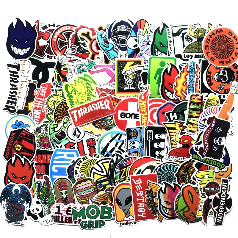 100 adesivos de moda de skate de skate legal para mala de skate skateboard bagagem de bagagem de phone pene de carro DIY Decal