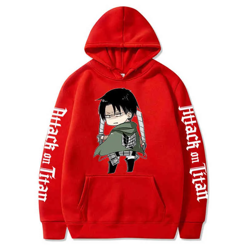 Anime Attack på Titan Cosplay Hoodies Kawaii Cartoon Manga Yeager Eren Graphics Unisex Vintage Long Sleeve Overdized Sweatshirts G220729