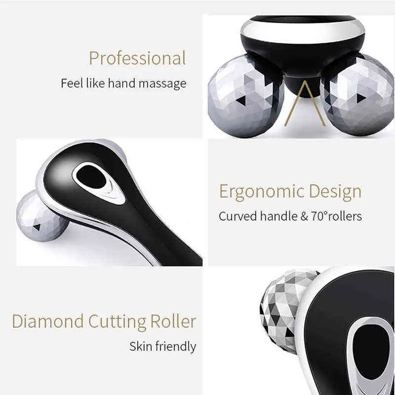 3D Roller Massager Facial Massage Handheld Y Vorm Wrinkle Remover Face-Lift Full Body Relaxation 360 Rotate Instrument 220513