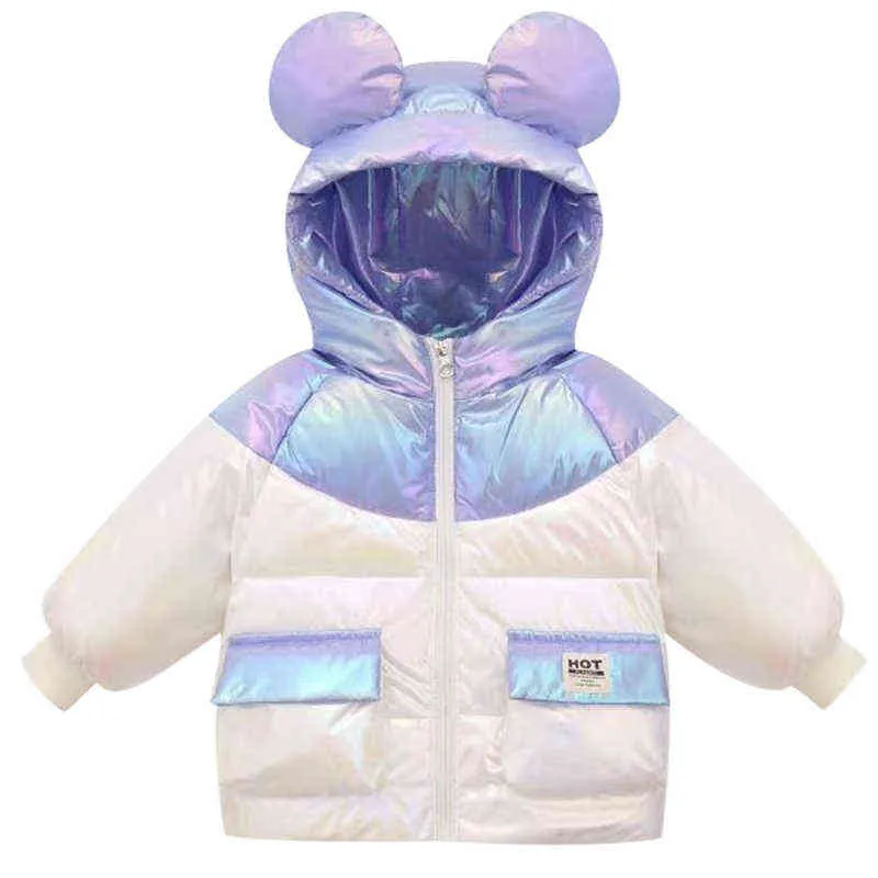 Duck White Down Children Giacca trapunta in cotone 2021 Inverno Nuovi bambini Down Face Bright Faced Boys and Girls Giacca J220718