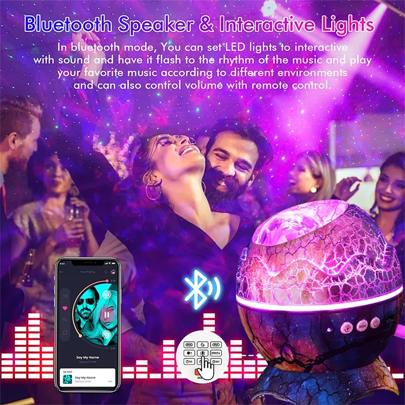 Light proiettore Galaxy USB Galaxy con lampada notturna del telecomando Bluetooth bambini Skylight Party Living Gaming Room Decor175T