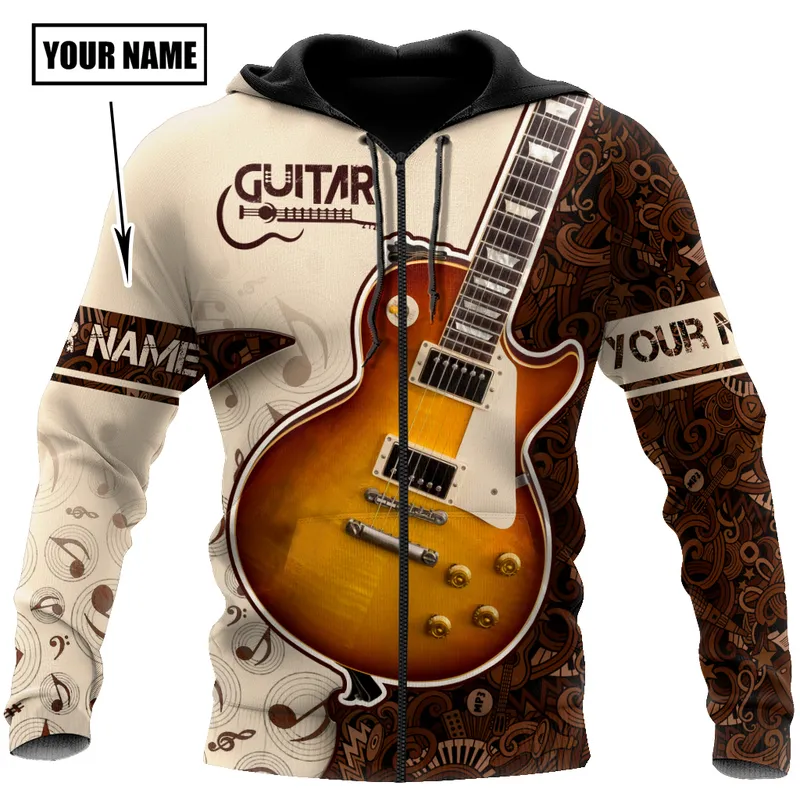 Dark Plstar 3D Print Guitar Custom Name Harajuku Streetwear Pullover Långärmad avslappnad unisex hoodies Sweatshirt Zip Style 1 220704