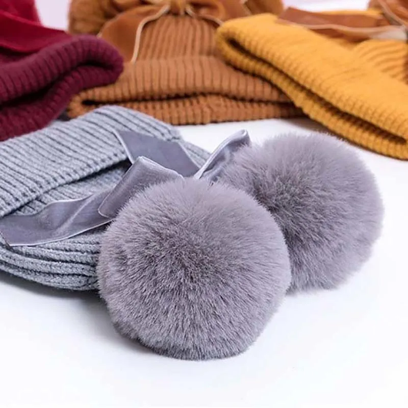 Caps Chapéus coisas de bebê pompom de pompom de inverno Kids menina quente 220823