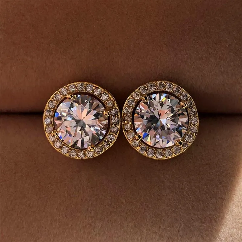Женские CZ Crystal круглые серьги -шпильки винтажные серебристого цвета.