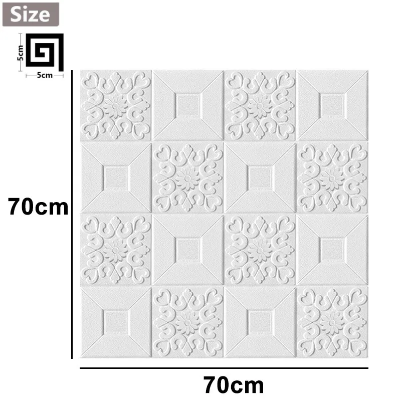 70x70cm Foam Ceiling Stickers Panel Roof Decal 3D Stereo Self Adhesive DIY Wallpaper Home Wall Decor Living Room Kid Bedroom 220510