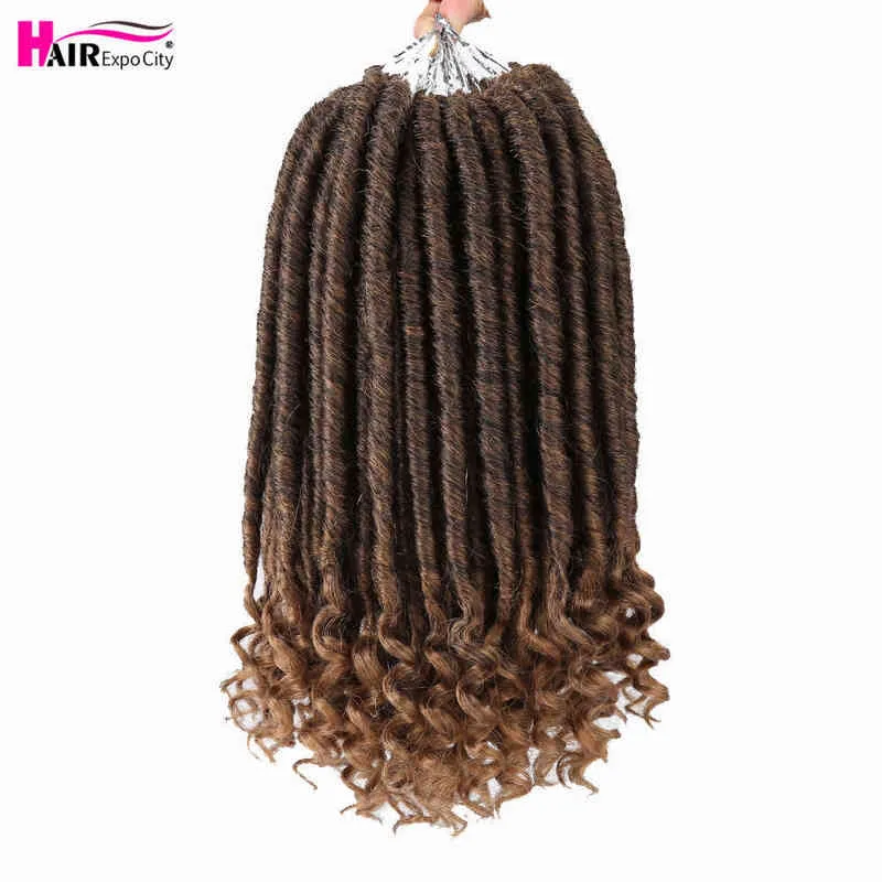 12 Zoll 2X Göttin Faux Locs Häkeln Haar Ombre Lockige Synthetische Flechten Extensions Für Afrikanische Frauen Expo City 220610