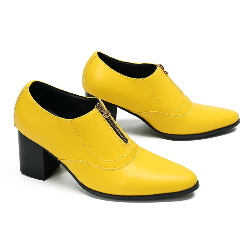 Zapatos de tacón alto de estilo británico para hombres, zapatos Oxford de oficina, zapatos Brogue formales de cuero genuino a la moda para hombres, es