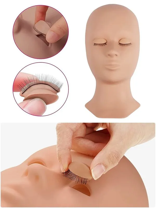 Kit de formation d'extension de cils, tête de Mannequin de cils, remplacement des paupières, modèle de maquillage en Silicone, outils de tête de pratique des cils 2206166496597