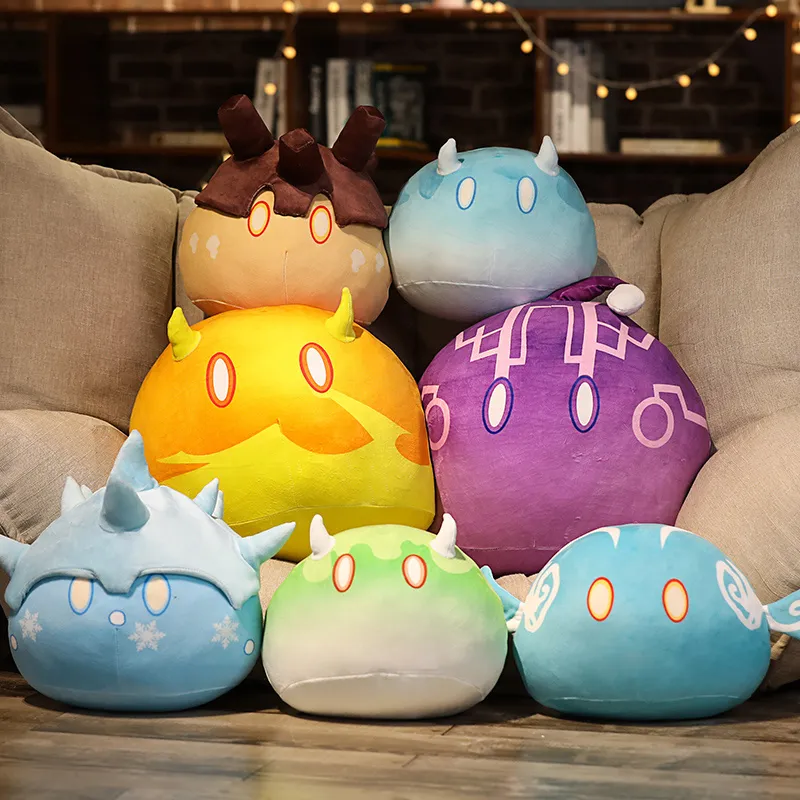 Cute Slime Fluffy Game Genshin Impact Slime Theme Plush Toy Slime Throw Pillow Keli Dango Toys Birthday Xmas Gift Kids Toys 220517