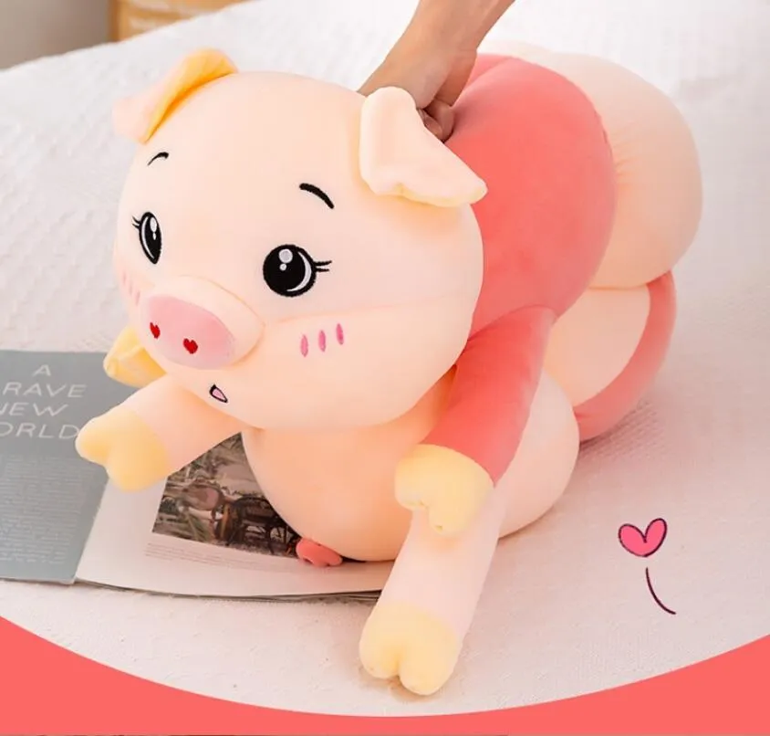 Jouet en peluche doux, taille 60cm, grand oeil de cochon, jouets longs, oreiller de couchage, cadeau d'anniversaire pour garçon et fille