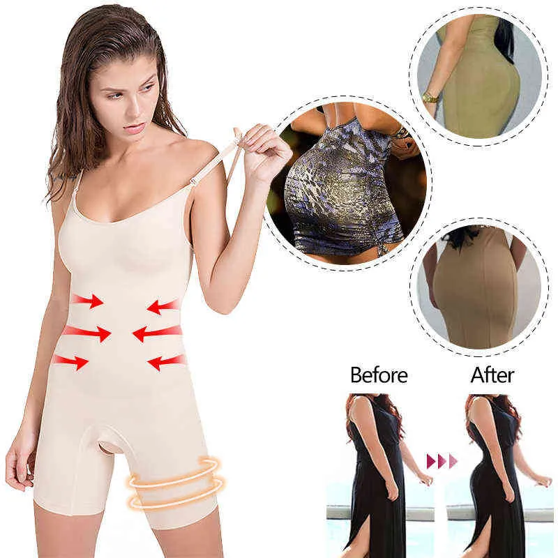 Femmes Taille Formateur Body Shapewear Tummy Control Full Body Shaper Shorts Taille Haute Butt Lifter Dij Smarter L220802