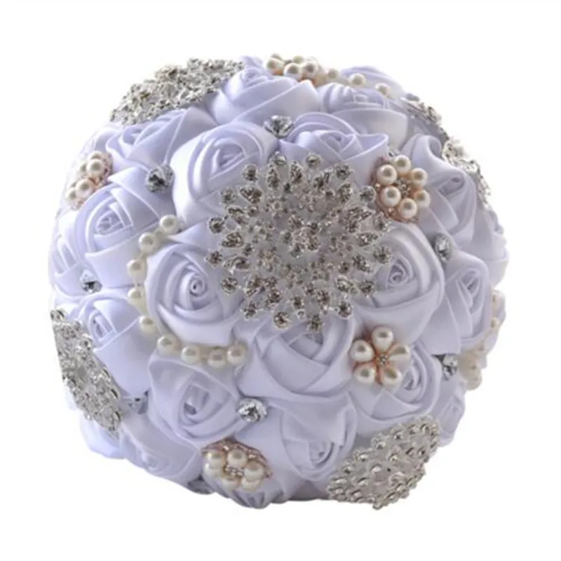 /lotArtificial Wedding Bouquets Hand made Flower Bridesmaid Crystal Bridal Bouquet de mariage 220408