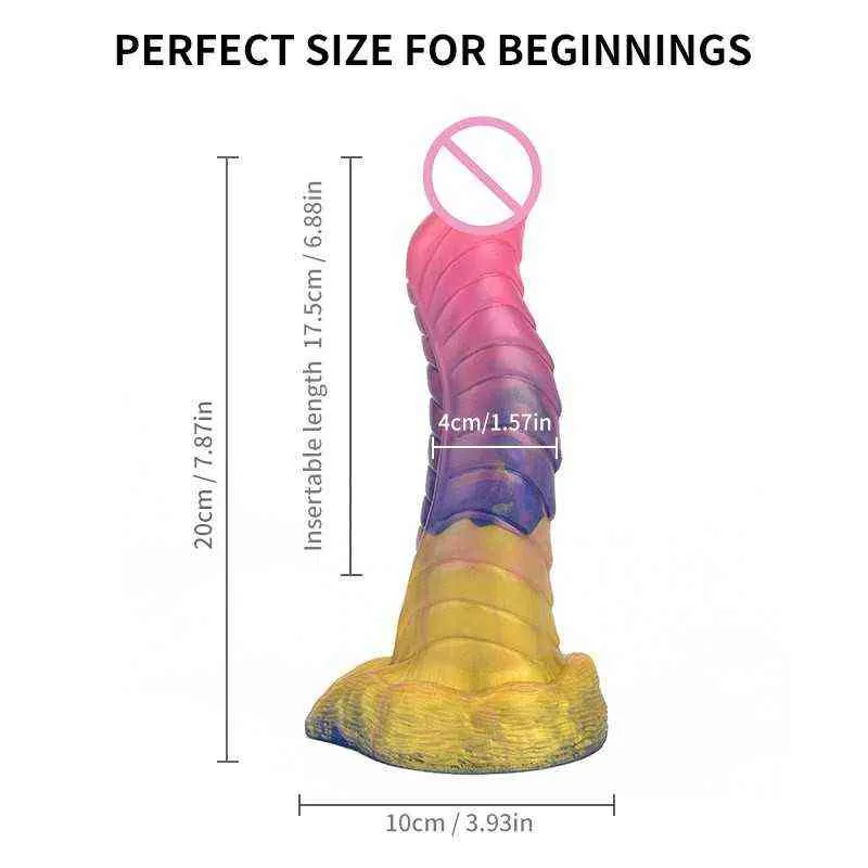 Nxy Dildos Dongs New Monster Dildo Anal Plug Strap on Vaginal Anus Butt Monster with strong Suction Cup Sex Toys for Women and Men 220511