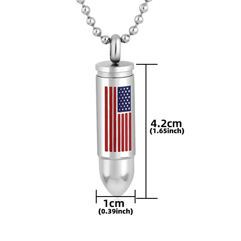 Amerikaanse Amerikaanse vlag hanger ketting gepersonaliseerde heren roestvrijstalen kogel ketting mode -accessoires zonder ketting