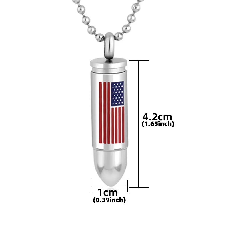 Collier pendentif drapeau américain américain collier de balle en acier inoxydable personnalisé pour hommes accessoires de mode sans chaîne