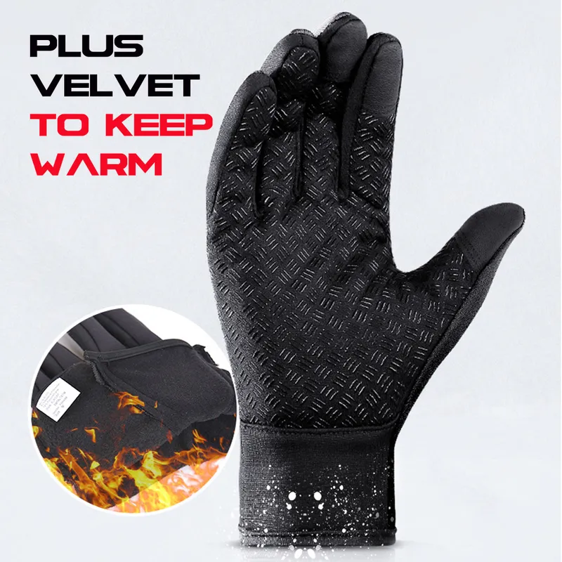 Luvas de bicicleta de bicicleta de inverno Luvas de bicicleta Creca de toque quente Glove de dedo full Fingle Fingle Imper impermeável bicicleta ao ar livre Motocicleta 220728