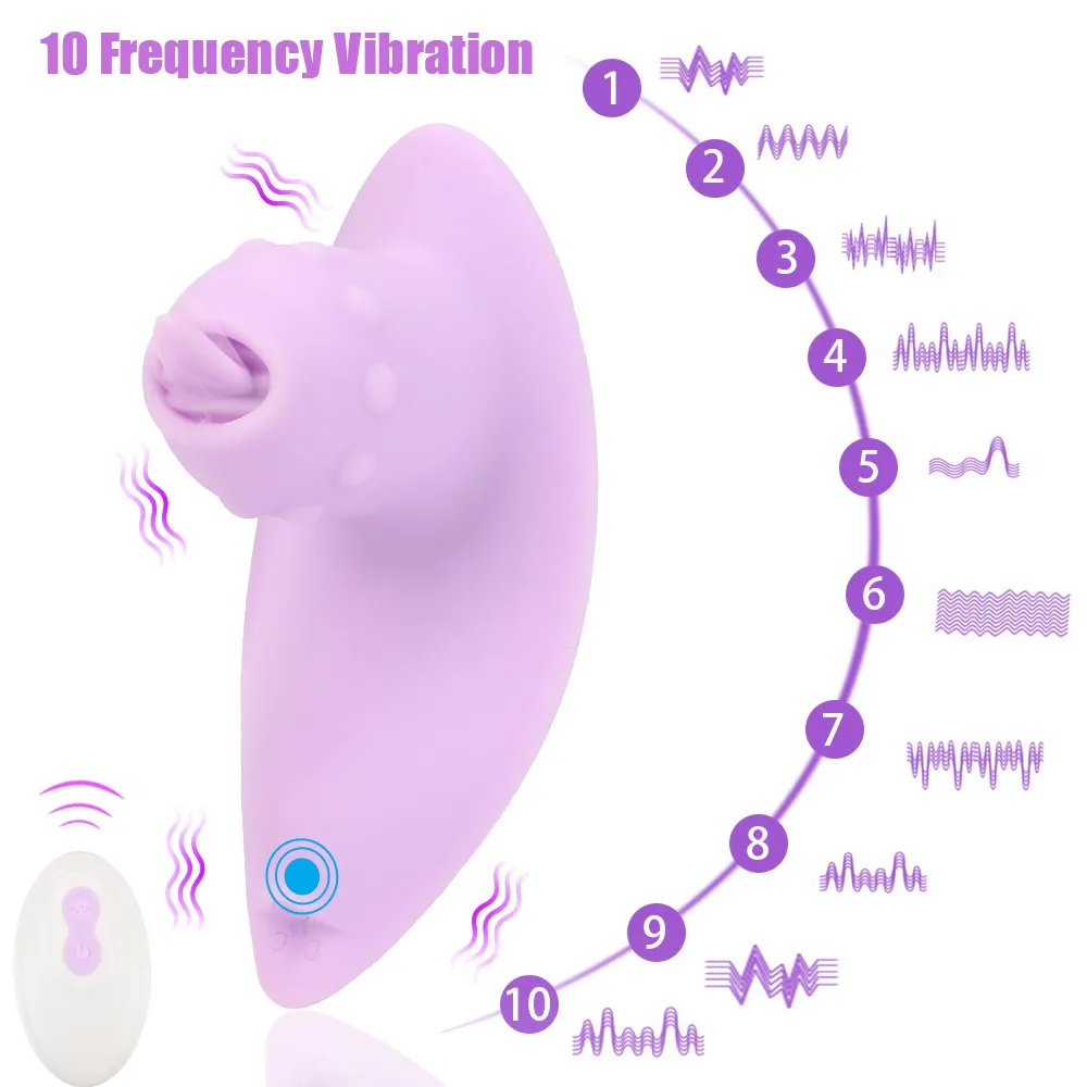Lickinga leccatura Vibratore 10 Modalità Vaginale Massaggio indossabile Sexy Toys for Woman G Spot stimolatore clitoride masturbazione femmina