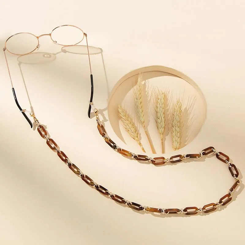 Pingente colares máscara óculos corrente acrílico metal moda temperamento corda anti-perdido colarpendant286m