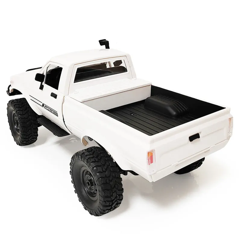 WPL C24-1 Full Scale RC Car 1:16 2.4G 4WD Rock Crawler Electric genom att klättra lastbil LED-ljus på väg 1/16 för barngåvor Toys 220429