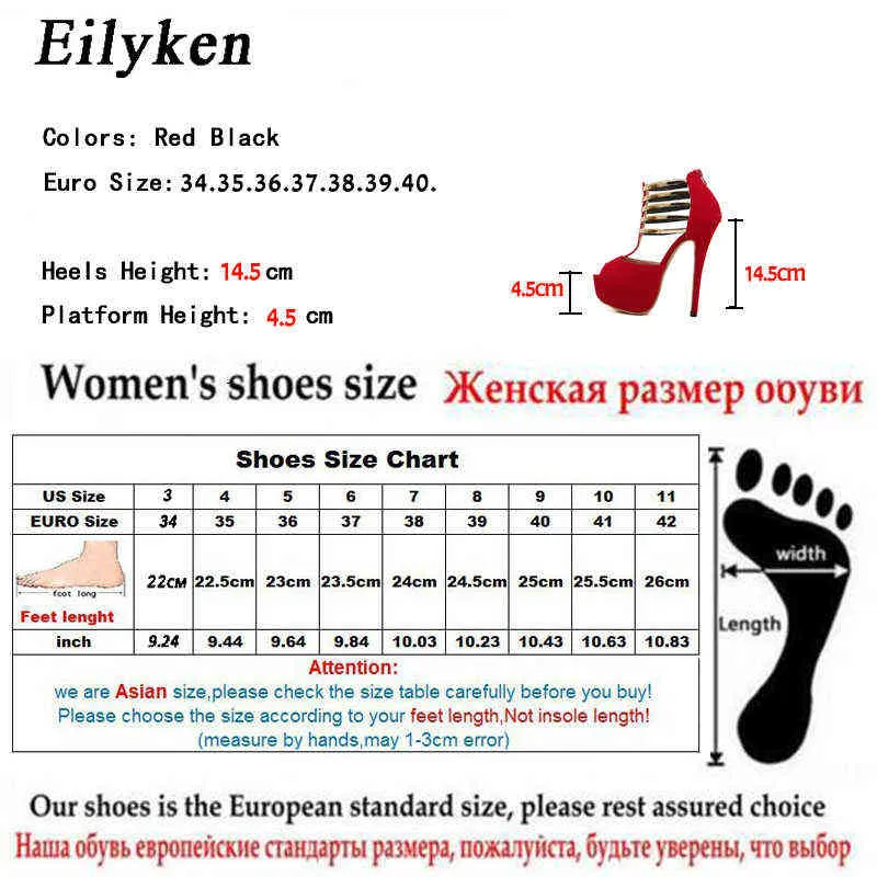 Sandales Eilyken plate-forme été gladiateur Style Sexy femmes talons hauts bout ouvert boucle discothèque chaussures noir rouge 220317