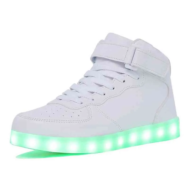KRIATIV AdultKids chłopięce i dziewczęce wysokie buty z podświetleniem LED świecące trampki świecąca podeszwa dla kobiet mężczyzn Y220510
