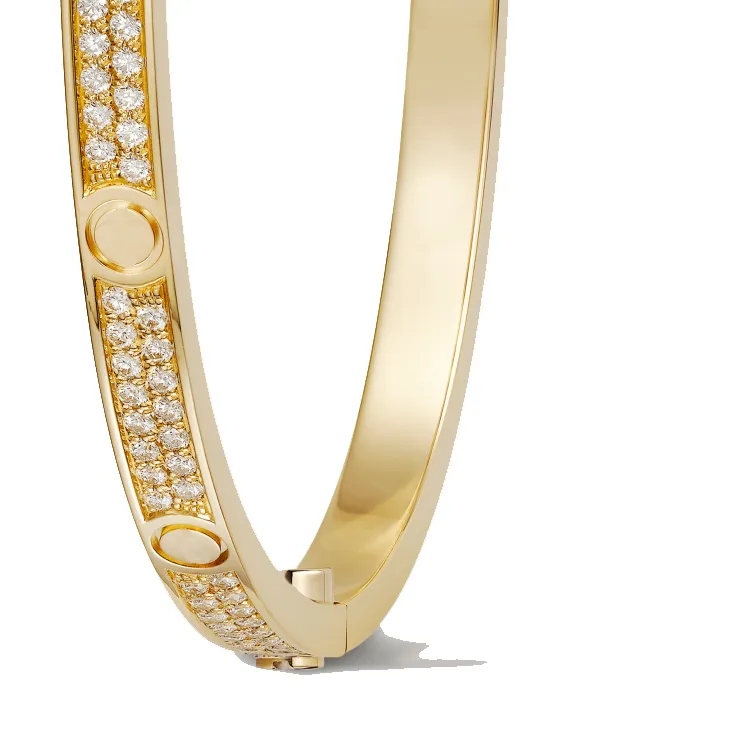 Cienka bransoletka Pełna diamentowa śruba Designer Banles Modna biżuteria Womans Designer 3 65 mm różowe złote bransoletki platynowe dla WOM288T